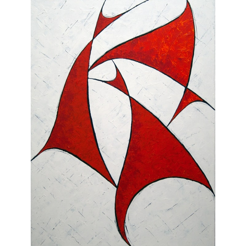 Hen-party-red-white-red-art-deco-abstract-painting-canvas-round-dance-red-corner-White-background-Wedding-Fine-Art-Paintings-Modern-paintings-acrylic-painting-M