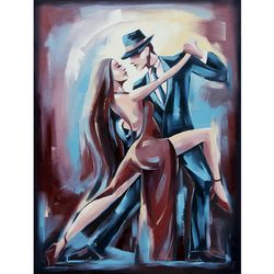 Dance Painting Tango Original Art Romantic Artwork Oil Canvas 31 by 23 inch ARTbyAnnaSt
