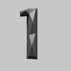 one number 3d decor,low poly number,one party, svg,dxf