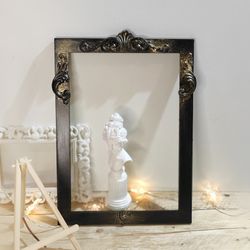 Decorative photo frame. Frame with a rooster. Gothic frame. Gothic decor, Home decor