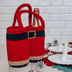 Crochet pattern Santas pants basket PDF digital and video tutorial