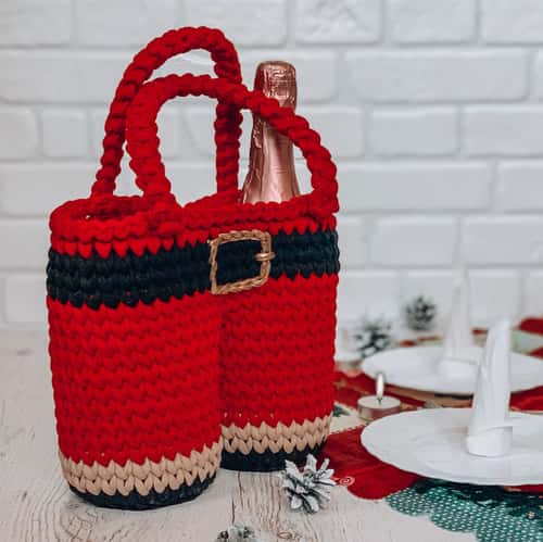 Crochet pattern Santas pants basket PDF digital and video tutorial
