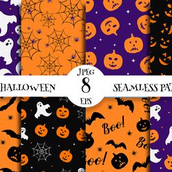 cute halloween seamless patterns digital paper