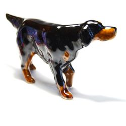 gordon setter figurine ceramics handmade, statuette