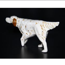 figurine red english setter statuette ceramics handmade, statue