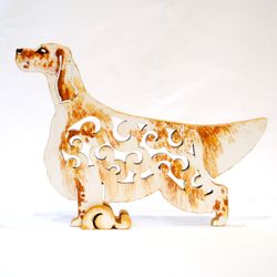 English Setter figurine, statuette made of wood (MDF), statue hand-painted