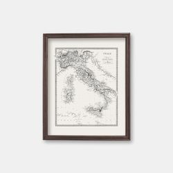 Old Vintage Decorative Map of Italy, 1872