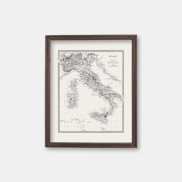 Old Vintage Decorative Map of Italy, 1872.jpg
