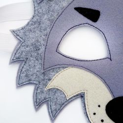 Wolf masquerade mask, kids wolf mask, werewolf costume mask, wolf cosplay, halloween mask.