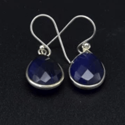 sapphire 925 sterling silver handmade earrings jewelry