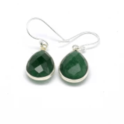 emerald 925 sterling silver handmade women earrings jewelry