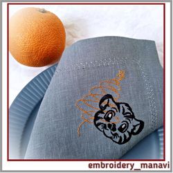 Tiger cub and tree Digital Machine Embroidery Design
