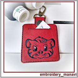 In the hoop Keychain with pocket embroidery design