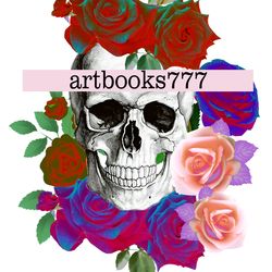 Skull and roses, sublimation, halloween