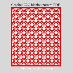 Crochet C2C Nordic Stars Mosaic blanket pattern PDF Instant Download