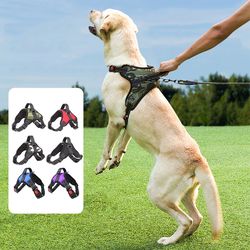 k9 dog harness vest adjustable pet chest strap reflective outdoor training collars harness lead for small large dogs