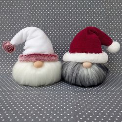 Christmas Gnome, Christmas Santa Ball, Plush Gnome Dolls Swedish Gnomes Norwegian Christmas Decorations Handmade Stuffed
