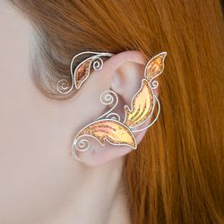 elf ear cuffs no piercing, elven leaf ear cuff earring