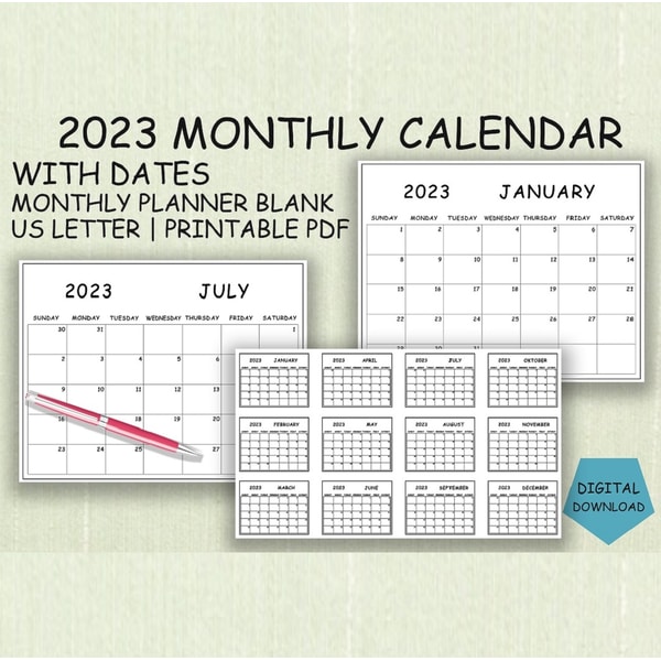 Blank Monthly Calendar Printable Landscape 2023 Minimalist C | Inspire Uplift blank-monthly-calendar-printable-landscape-2023-minimalist-c-inspire-uplift