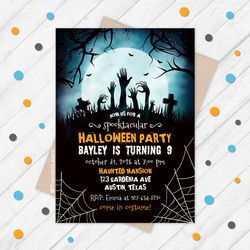 Halloween Invitation, Halloween Birthday Party Invitation, Halloween Party Invitations, Halloween Costume Party Invite