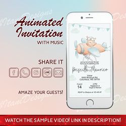 We Can Bearly Wait Video Invitation with Music for Baby Shower