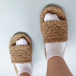 eco home hemp slippers womens with embroidery