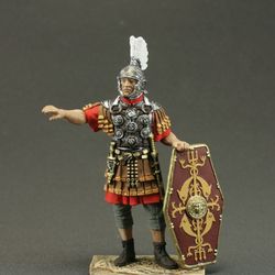 Painted toy tin soldier 54mm Historical Miniature Ancient Rome. Officer of the II Auxiliary Legion
