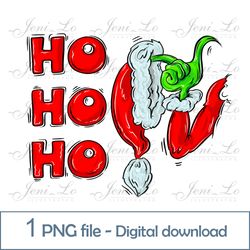 Ho Ho Ho Merry Christmas 1 PNG file Santas hat Sublimation HoHoHo design Green Man clipart Digital Download