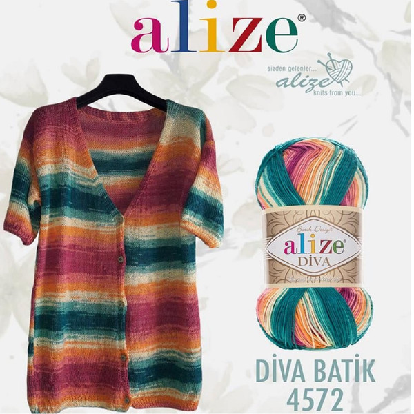 Alize Diva Batik Design 4 PCS Microfiber Acrylic Summer Yarn - Inspire  Uplift