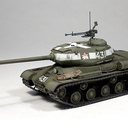 Built Model Soviet heavy tank JS-2M, 1/72 scale