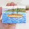 Miniature, boat on waves, watercolor painting, water, waves, ACEO 07.JPG