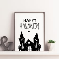 happy halloween printable, happy halloween signs, wall art for halloween, digital poster