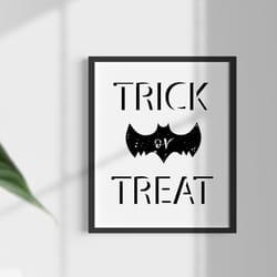 trick or treat printable, happy halloween signs, wall art for halloween, digital poster