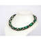 bead crochet green snake necklace