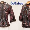 women exclusive handmade genuine leather jacket fitted bracers cropped sleeve detachable collar and choker by Sofalee.jpg