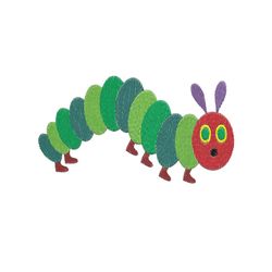 Hungry Caterpillar Machine Embroidery Design,cute machine embroidery design,2 sizes,Instant Download--727