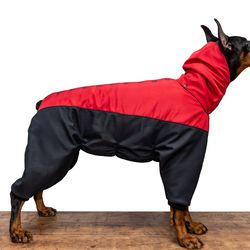 Doberman Pinscher Winter Full Body Jacket Custom Made Dog Pet Snowsuit Dog Coat Waterproof Full Body Suit Dog overall