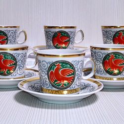 Vintage Tea Coffee Set.Lomonosov Porcelain LFZ. Soviet Porcelain