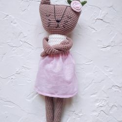Crochet cat toy, stuffed animal toy, cat toy, amigurumi toy cat