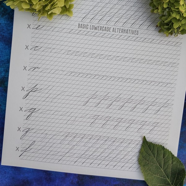 Printable A4 Spencerian Script Calligraphy Lowercase letters | Inspire ...