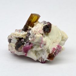 The crystals of polychrome tourmaline