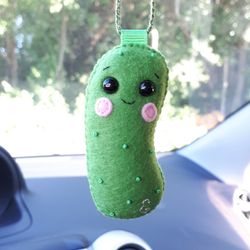 Pickle, Felt ornaments, Car accessories for teens, Car mirror hanging accessories, Fake food, Cooking gift, Car guy gift