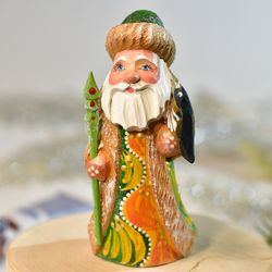 Little wooden Santa, Cute gift, Hand carved mini Santa