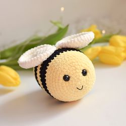 bee plush toy set of 2, wasp plush Mothers Day gift, bee happy chubby bee, bumblebee valentines gift,by KnittedToysKsu
