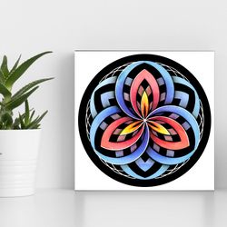 tor mandala wall art print, printable abstract art, digital download, living room wall art, bedroom, entryway