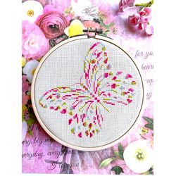 Cross stitch pattern PDF VARIEGATED LACY BUTTERFLY by CrossStitchingForFun Instant Download, Variegated cross stitching