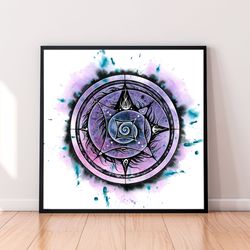 spiral mandala wall art print, printable abstract art, digital download, living room wall art, bedroom, entryway