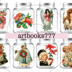 paper cut winter jar, christmas angel, snowman scrapbooking-1