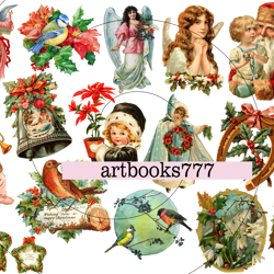 ephemera, winter, fussy clipping, angel, christmas