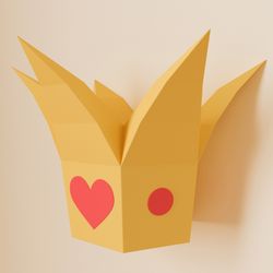 Papercraft Crown, paper craft princess crown model, DIY wall decor for a girl, PDF template, paper sculpture InArtCraft